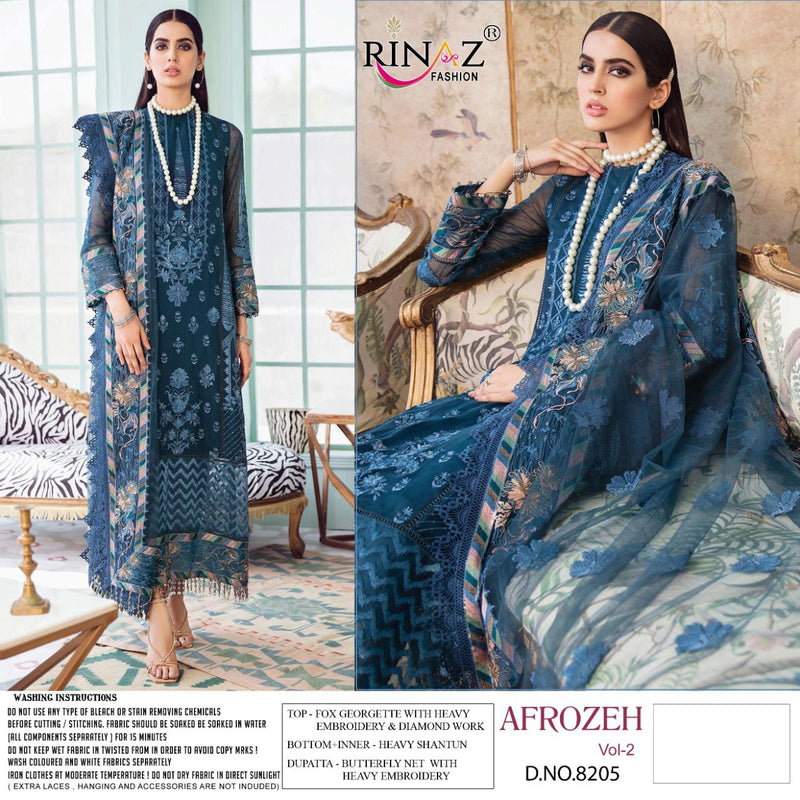 Rinaz Fashion Afroze Vol 2 Faux Georgette Fox Jorjet With Heavy Embroidery Salwar Suit