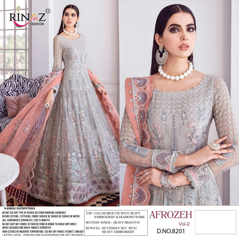 Rinaz Fashion Afroze Vol 2 Faux Georgette Fox Jorjet With Heavy Embroidery Salwar Suit
