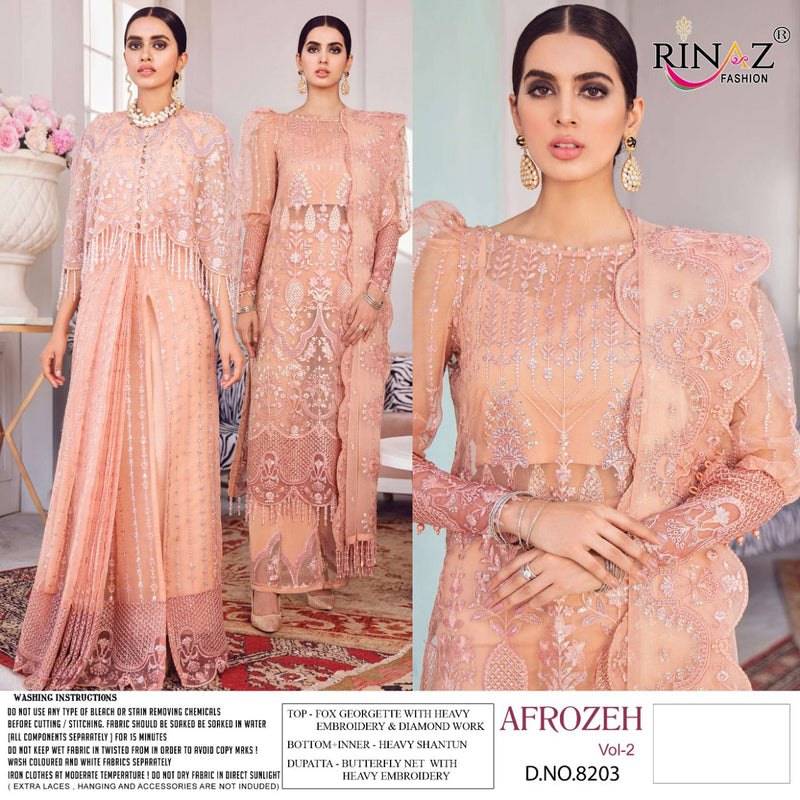 Rinaz Fashion Afroze Vol 2 Faux Georgette Fox Jorjet With Heavy Embroidery Salwar Suit