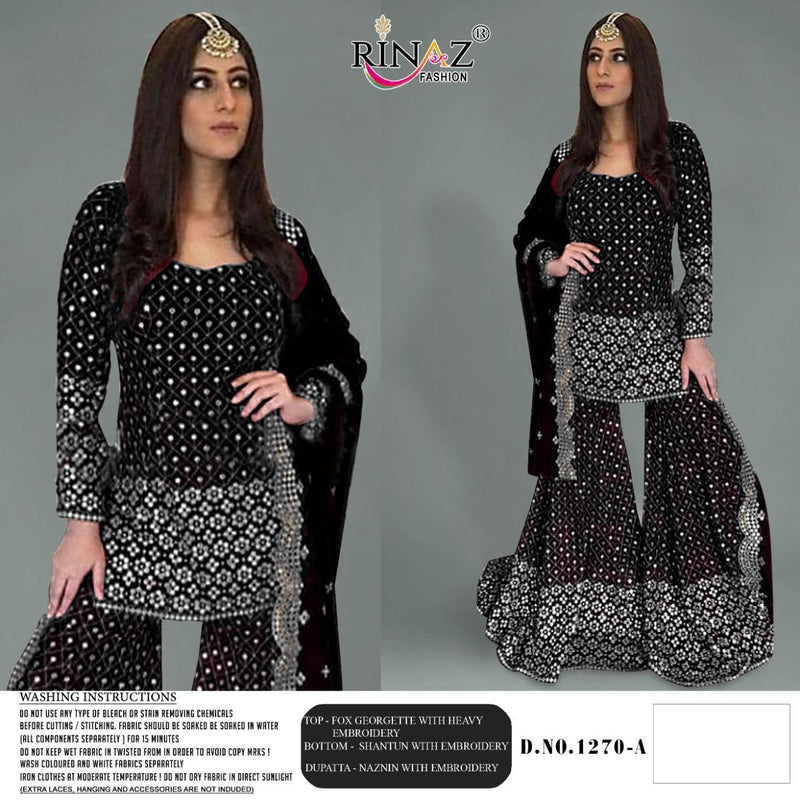 Rinaz Fashion Dno 1270 Fox Georgette Heavy Embroidered Work Pakistani Suit