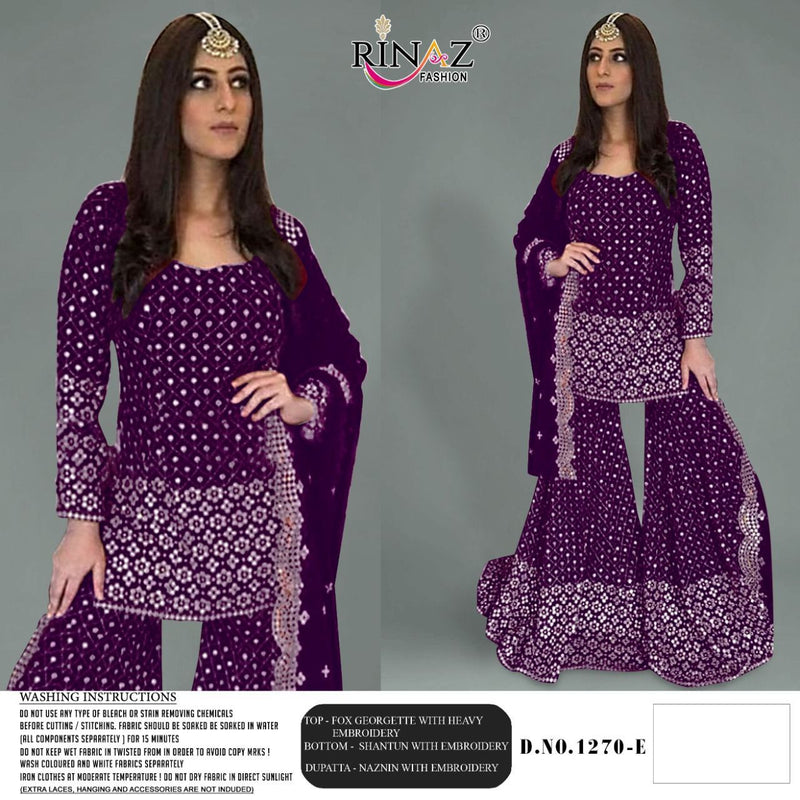 Rinaz Fashion Dno 1270 Fox Georgette Heavy Embroidered Work Pakistani Suit