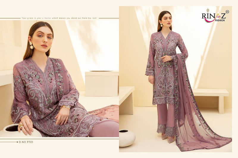 Rinaz Fashion Ramsha Vol 10 Faux Georgette Heavy Embroidery Work Pakistani Suit
