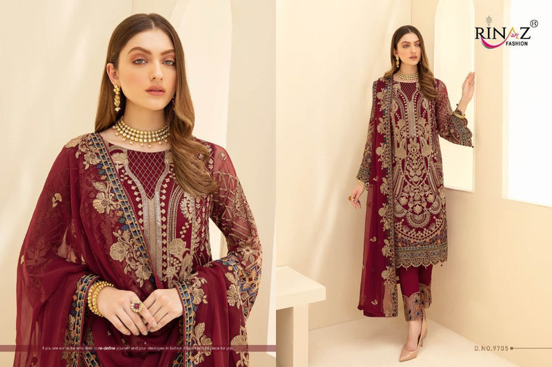 Rinaz Fashion Ramsha Vol 10 Faux Georgette Heavy Embroidery Work Pakistani Suit