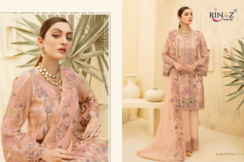 Rinaz Fashion Ramsha Vol 10 Faux Georgette Heavy Embroidery Work Pakistani Suit