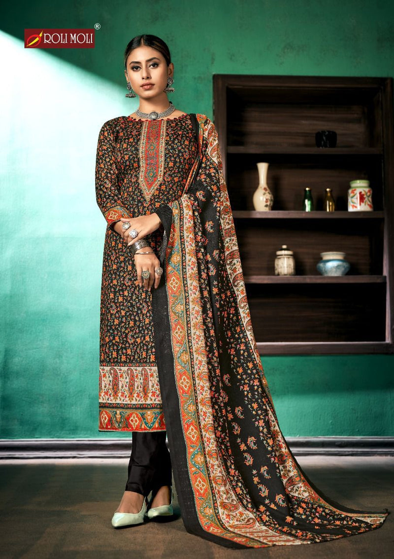 Roli Moli Creation Aadhya Pure Pashmina Print Diamond Work Winter Wear Suit