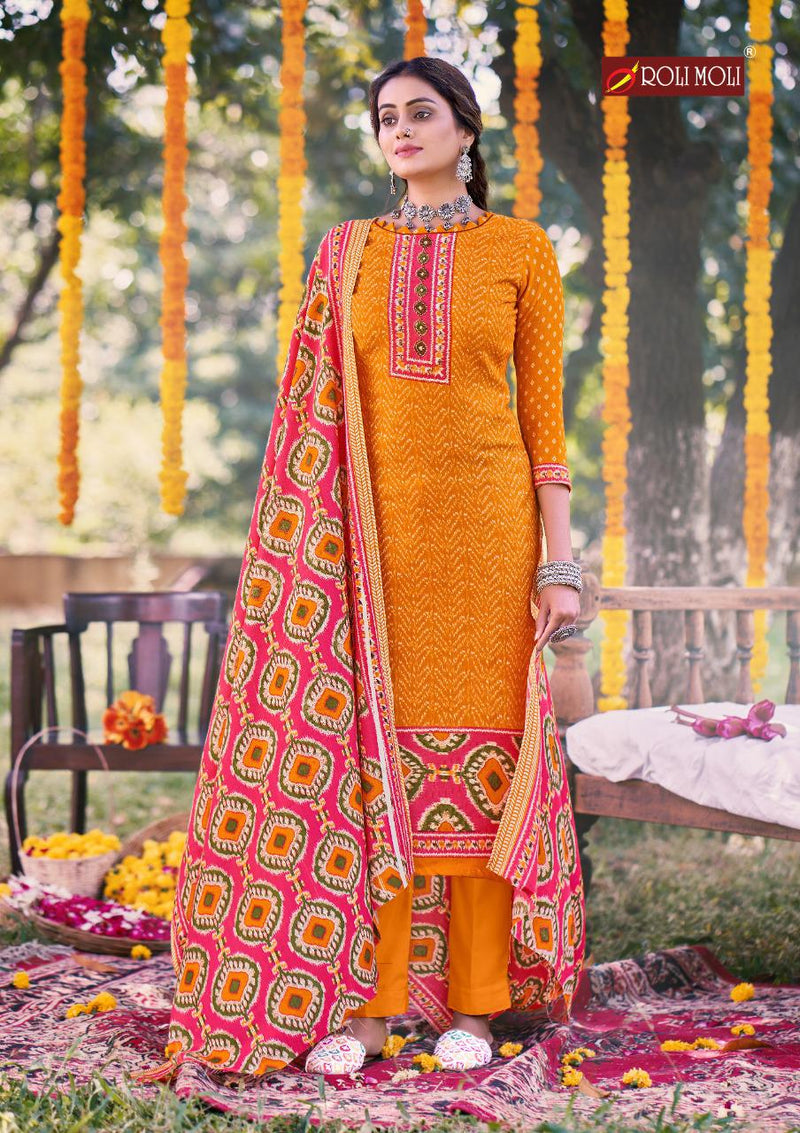 Roli Moli Creation Gulnar Pure Pashmina Jacquard Winter Wear Collection