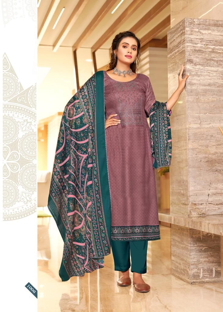 Roli Moli Jamdani Pashmina Jacquard Print Exclusive Embroidered Work Salwar Kameez