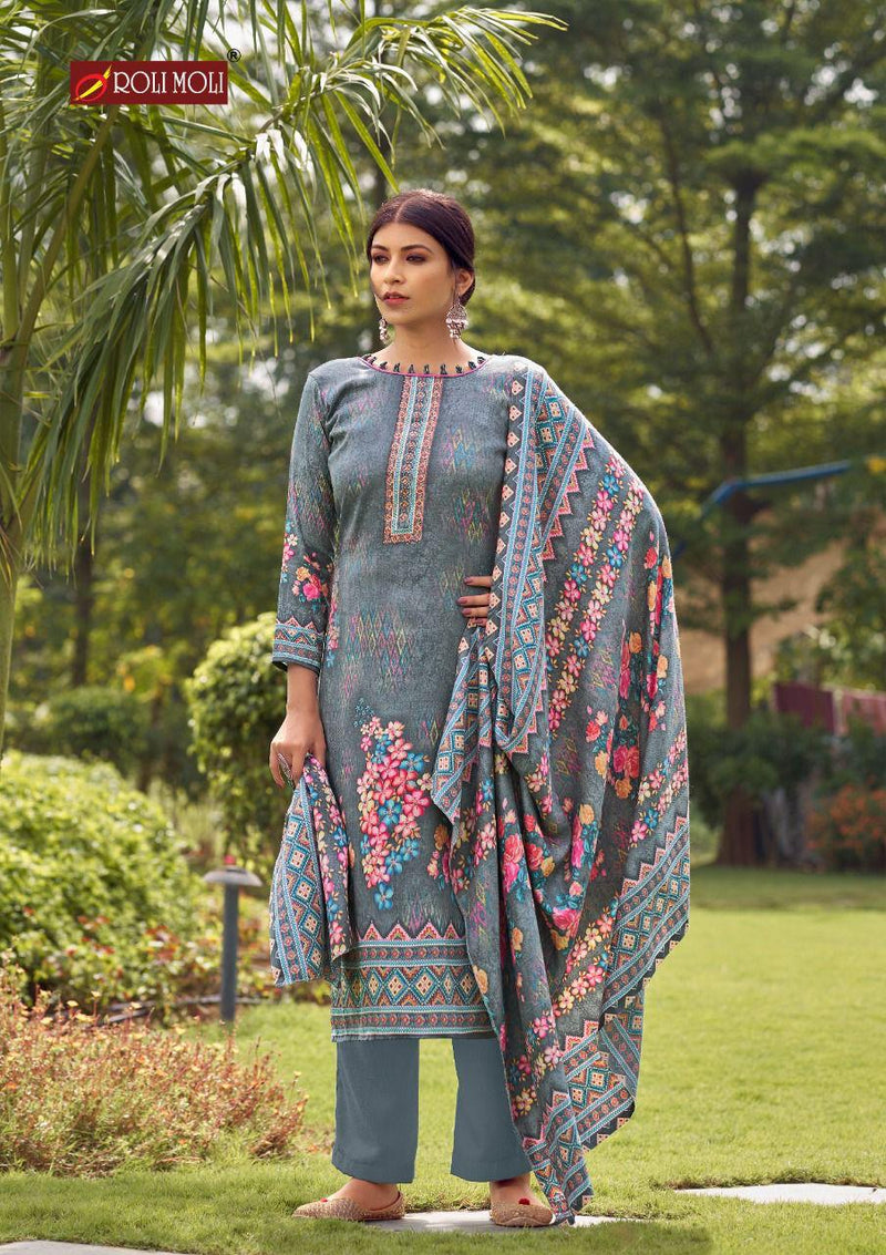 Roli Moli Kairaa Pure Pashmina Heavy Diamond Work Salwar Kameez