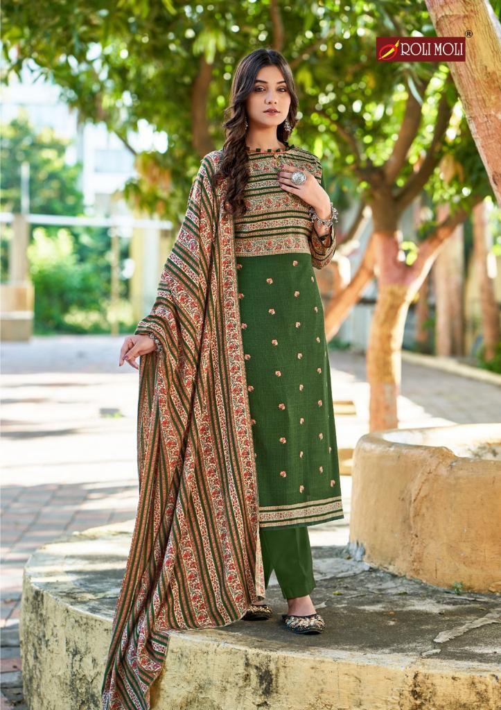 Roli Moli Kairaa Pure Pashmina Print Heavy Embroidery Work Salwar Suit