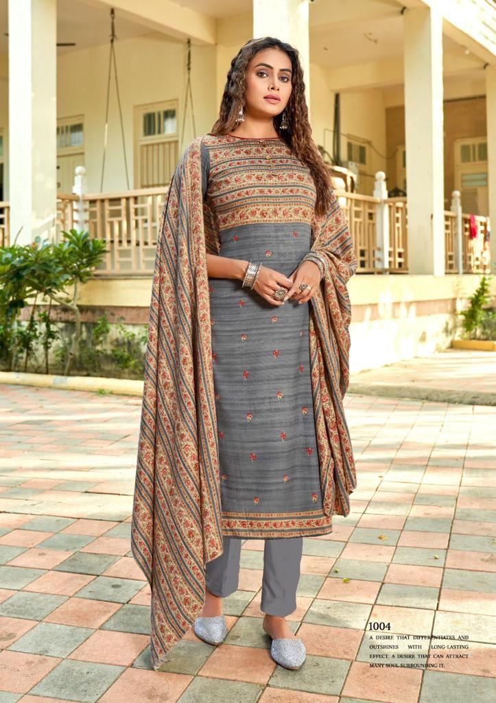 Roli Moli Kairaa Pure Pashmina Print Heavy Embroidery Work Salwar Suit