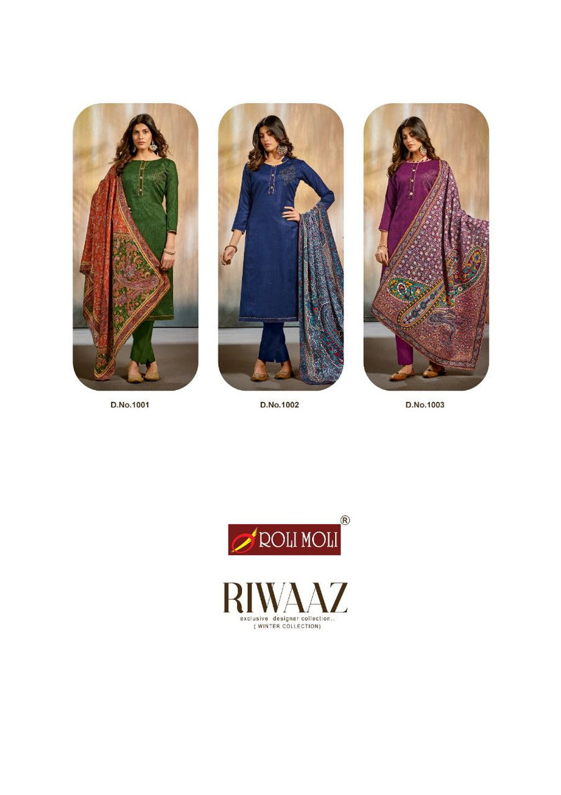 Roli Moli Riwaaz Pure Pashmina Jacquard Winter Wear Salwar Kameez