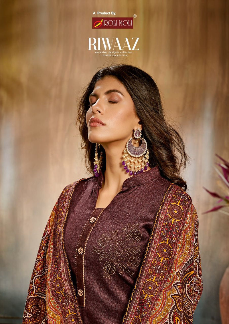 Roli Moli Riwaaz Pure Pashmina Jacquard Winter Wear Salwar Kameez