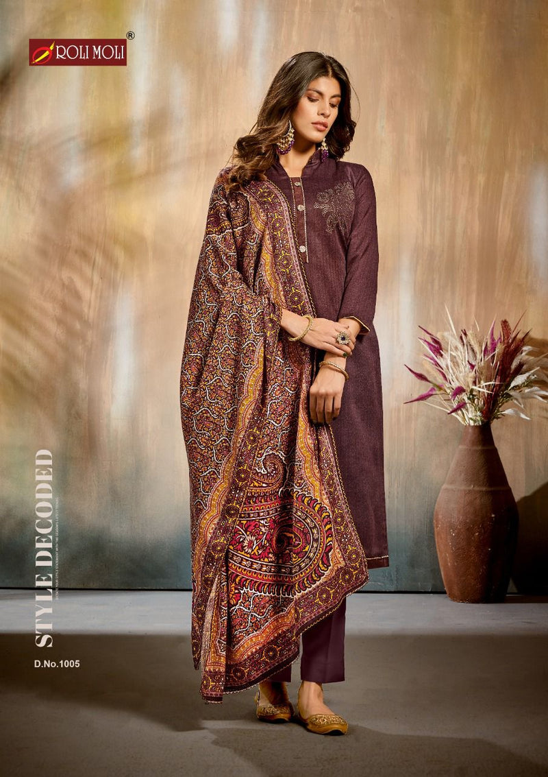 Roli Moli Riwaaz Pure Pashmina Jacquard Winter Wear Salwar Kameez