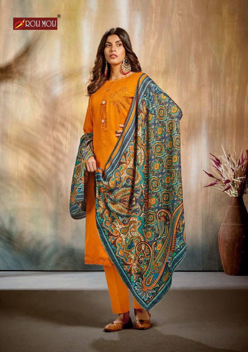 Roli Moli Riwaaz Pure Pashmina Jacquard Winter Wear Salwar Kameez