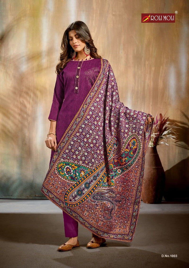 Roli Moli Riwaaz Pure Pashmina Jacquard Winter Wear Salwar Kameez
