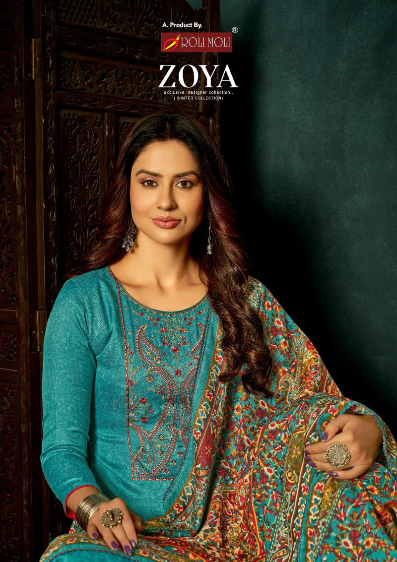 Roli Moli Zoya Pashmina Jacquard Exclusive Embroidered Work Salwar Suit
