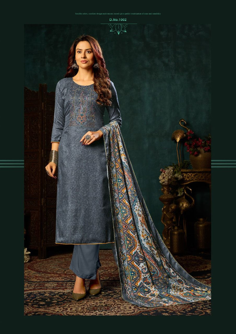Roli Moli Zoya Pashmina Jacquard Exclusive Embroidered Work Salwar Suit