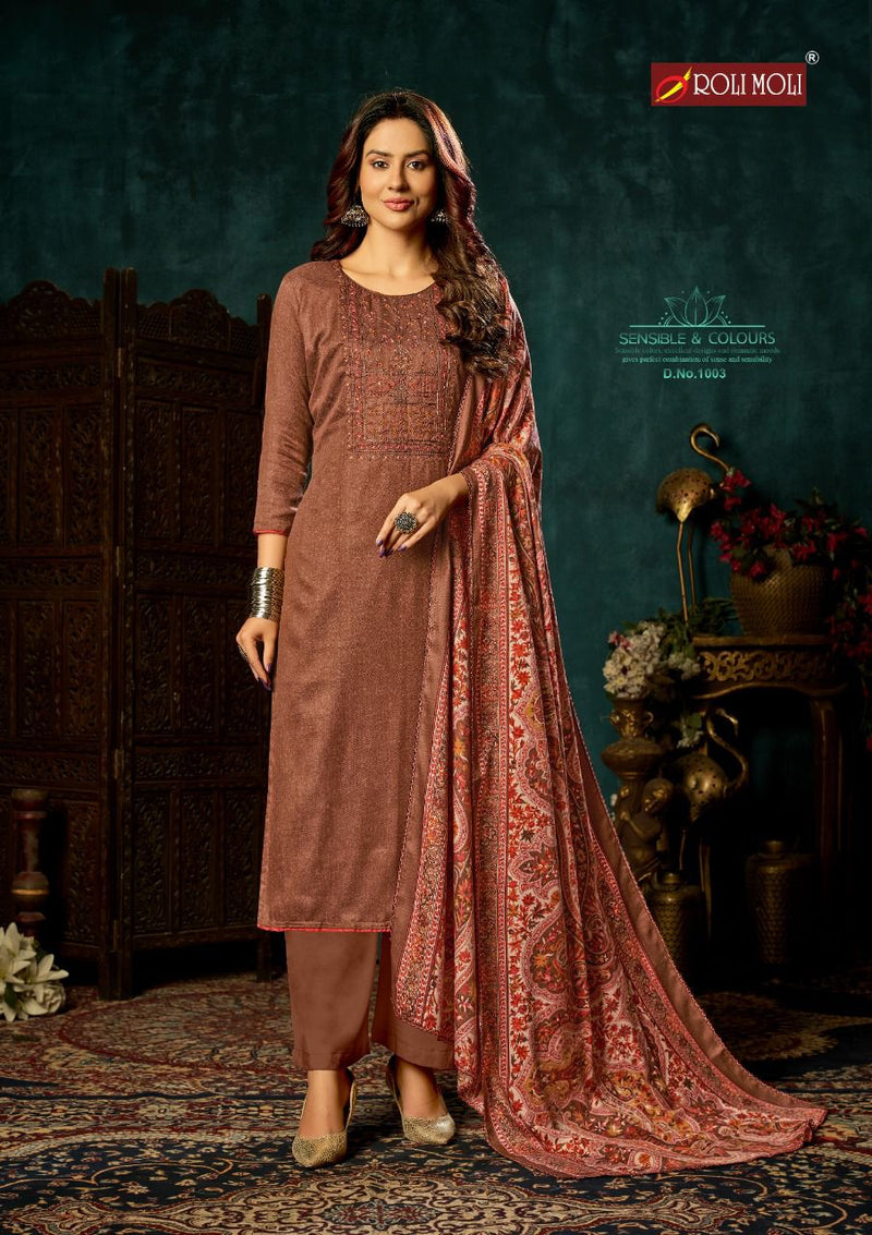 Roli Moli Zoya Pashmina Jacquard Exclusive Embroidered Work Salwar Suit