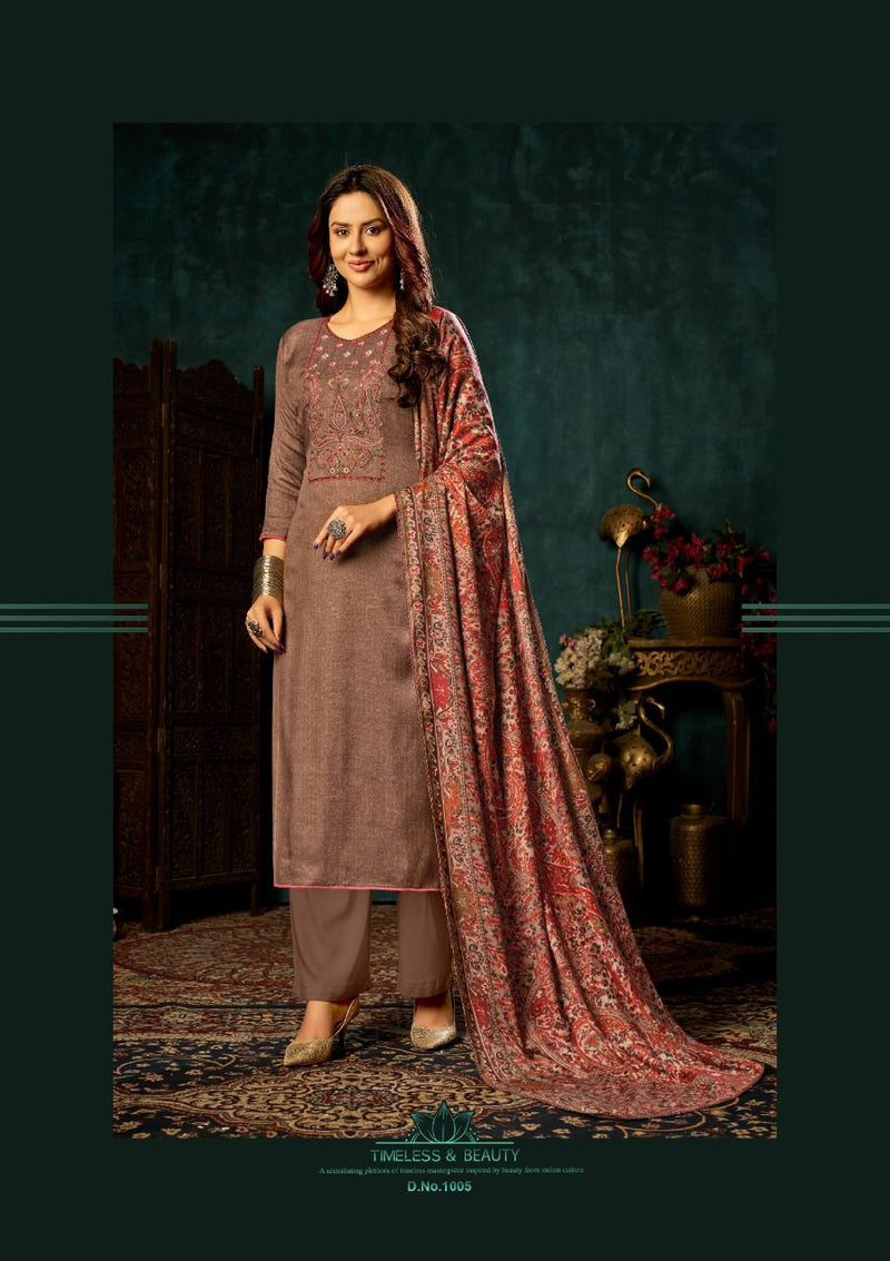 Roli Moli Zoya Pashmina Jacquard Exclusive Embroidered Work Salwar Suit