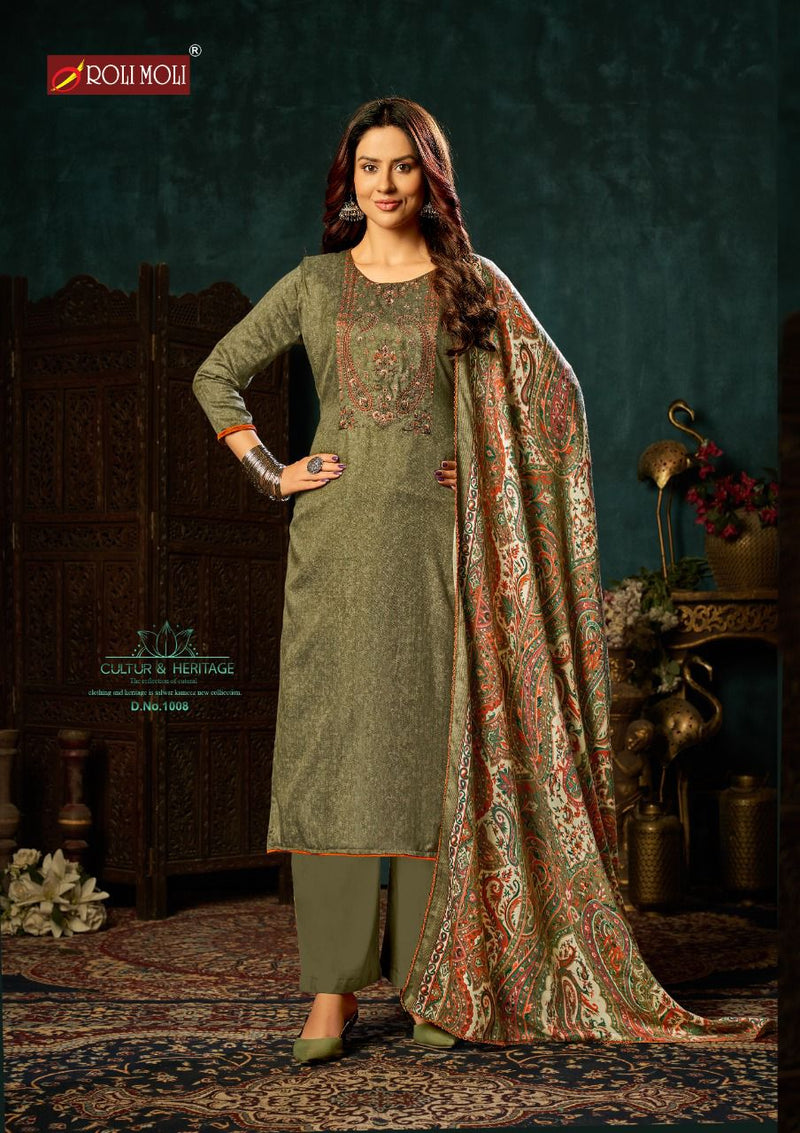 Roli Moli Zoya Pashmina Jacquard Exclusive Embroidered Work Salwar Suit