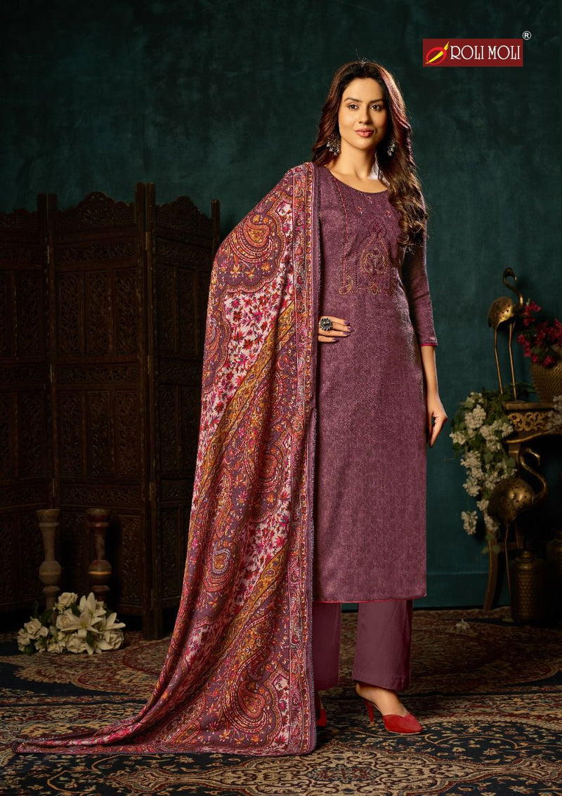 Roli Moli Zoya Pashmina Jacquard Exclusive Embroidered Work Salwar Suit