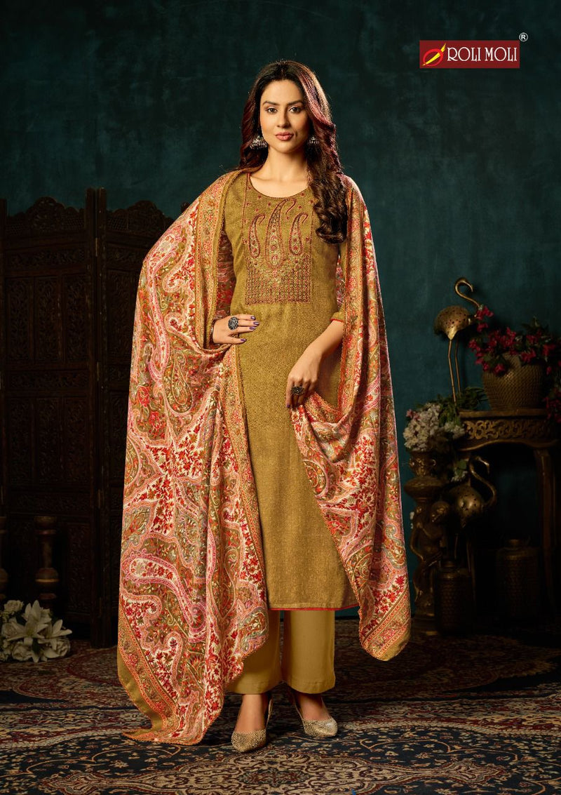 Roli Moli Zoya Pashmina Jacquard Exclusive Embroidered Work Salwar Suit