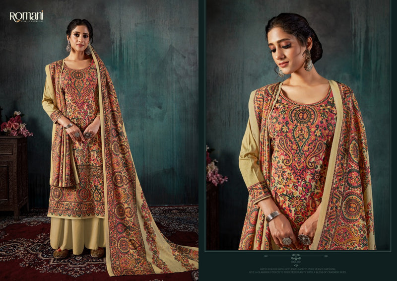 Romani Kashmiri Kaani Spun Print Casual Daily Wear Salwar Kameez