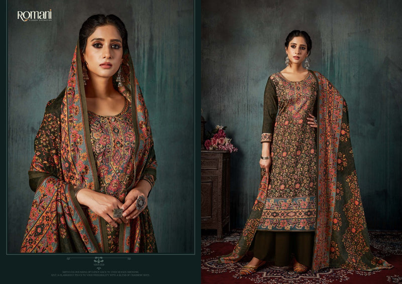 Romani Kashmiri Kaani Spun Print Casual Daily Wear Salwar Kameez