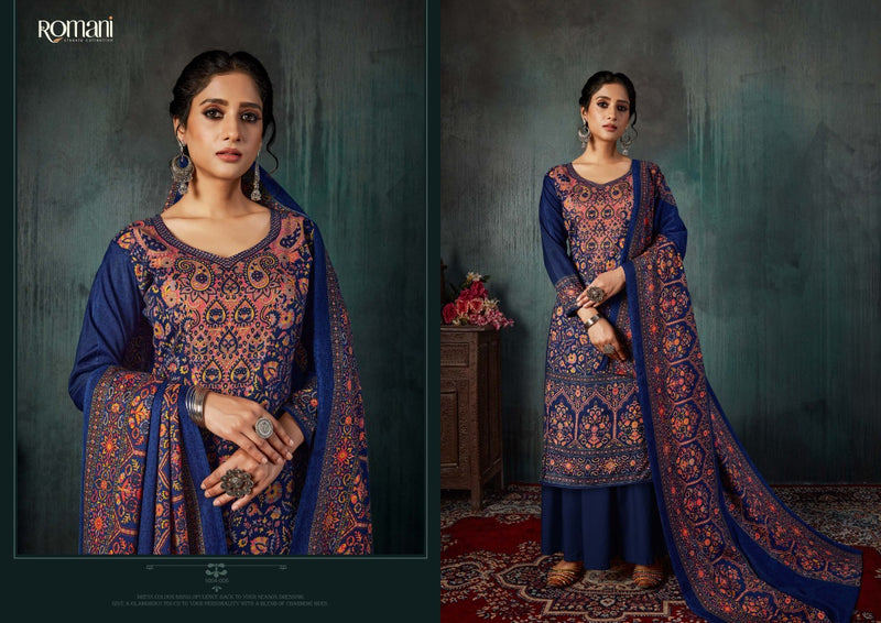 Romani Kashmiri Kaani Spun Print Casual Daily Wear Salwar Kameez