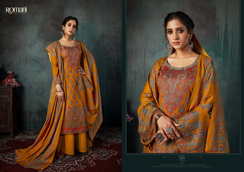 Romani Kashmiri Kaani Spun Print Casual Daily Wear Salwar Kameez