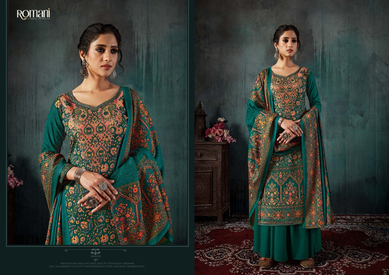 Romani Kashmiri Kaani Spun Print Casual Daily Wear Salwar Kameez