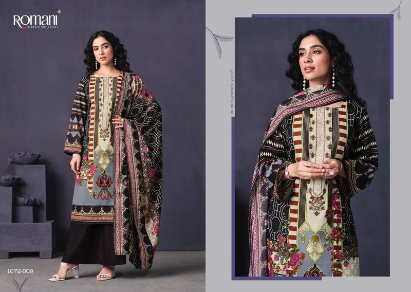 Romani Mareena Premium Cotton Digital Print Heavy Embroidery Work Salwar Suit