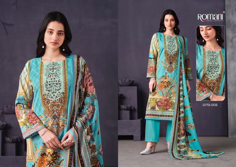 Romani Mareena Premium Cotton Digital Print Heavy Embroidery Work Salwar Suit