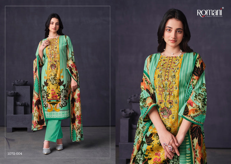 Romani Mareena Premium Cotton Digital Print Heavy Embroidery Work Salwar Suit