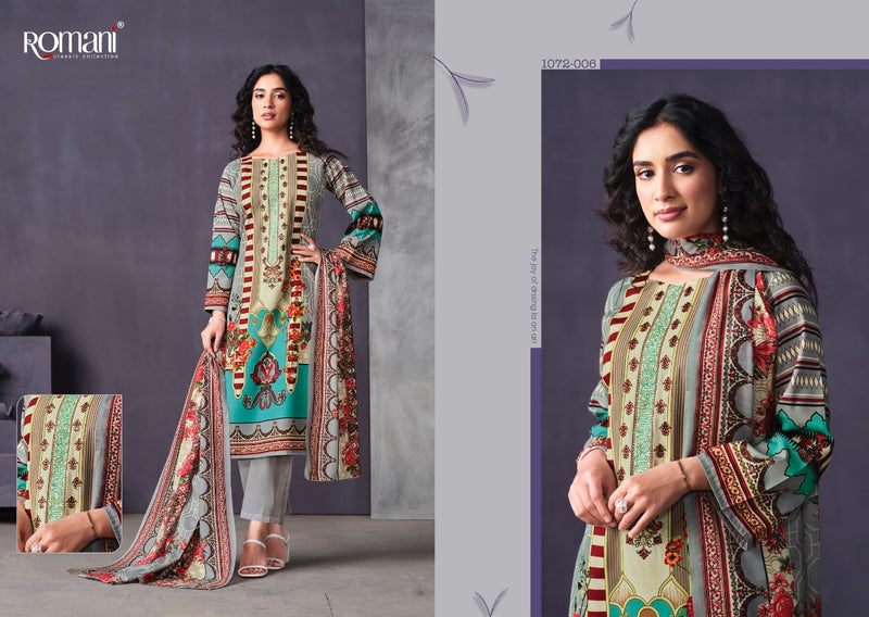 Romani Mareena Premium Cotton Digital Print Heavy Embroidery Work Salwar Suit