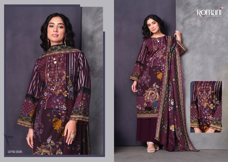 Romani Mareena Premium Cotton Digital Print Heavy Embroidery Work Salwar Suit