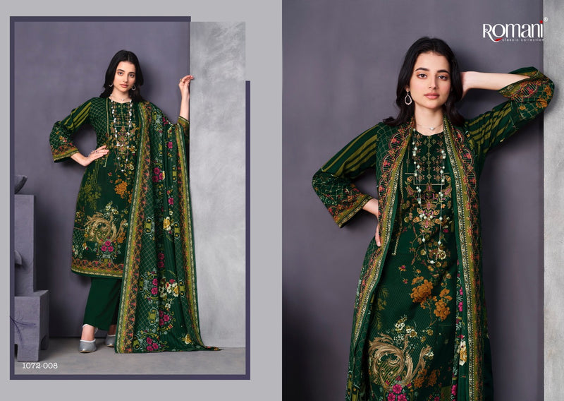 Romani Mareena Premium Cotton Digital Print Heavy Embroidery Work Salwar Suit