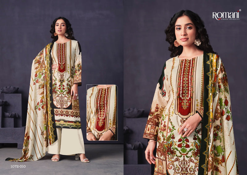 Romani Mareena Premium Cotton Digital Print Heavy Embroidery Work Salwar Suit