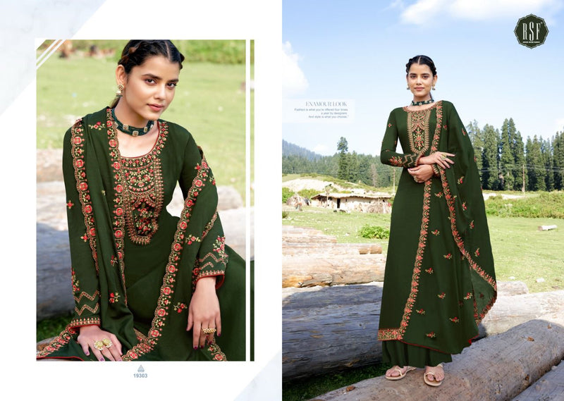 Rsf Neera Vol 2 Chinon Silk  Fabric With Full Body Embroidery Work
