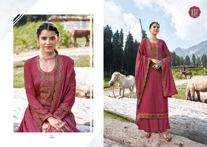 Rsf Neera Vol 2 Chinon Silk  Fabric With Full Body Embroidery Work