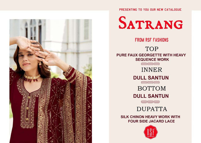 Rsf Satrang Faux Georgette With Embroidery Work Salwar Suit