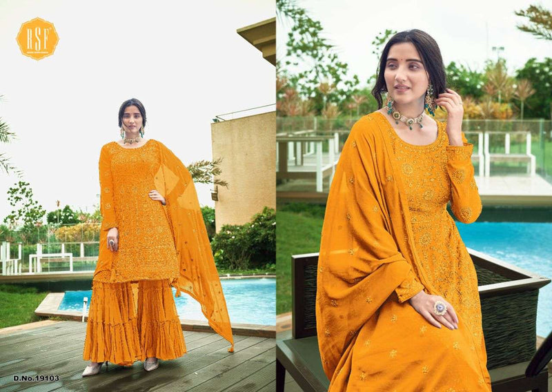 Rsf Simran Pure Faux Georgette Heavy Embroidery Sequence Work Salwar Suit