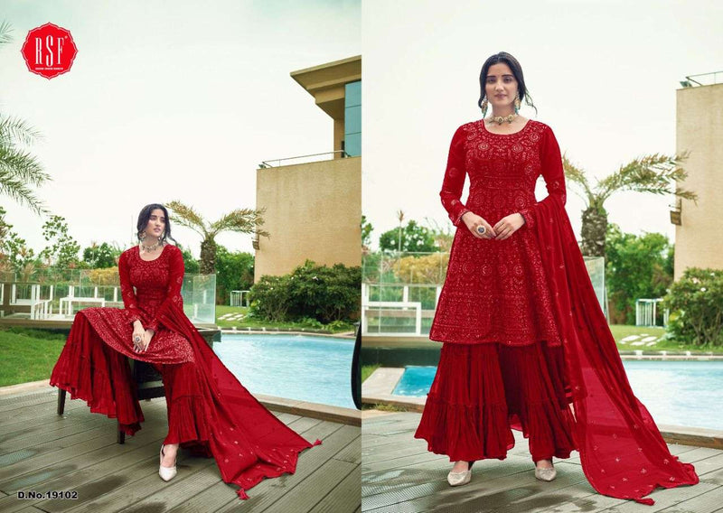Rsf Simran Pure Faux Georgette Heavy Embroidery Sequence Work Salwar Suit