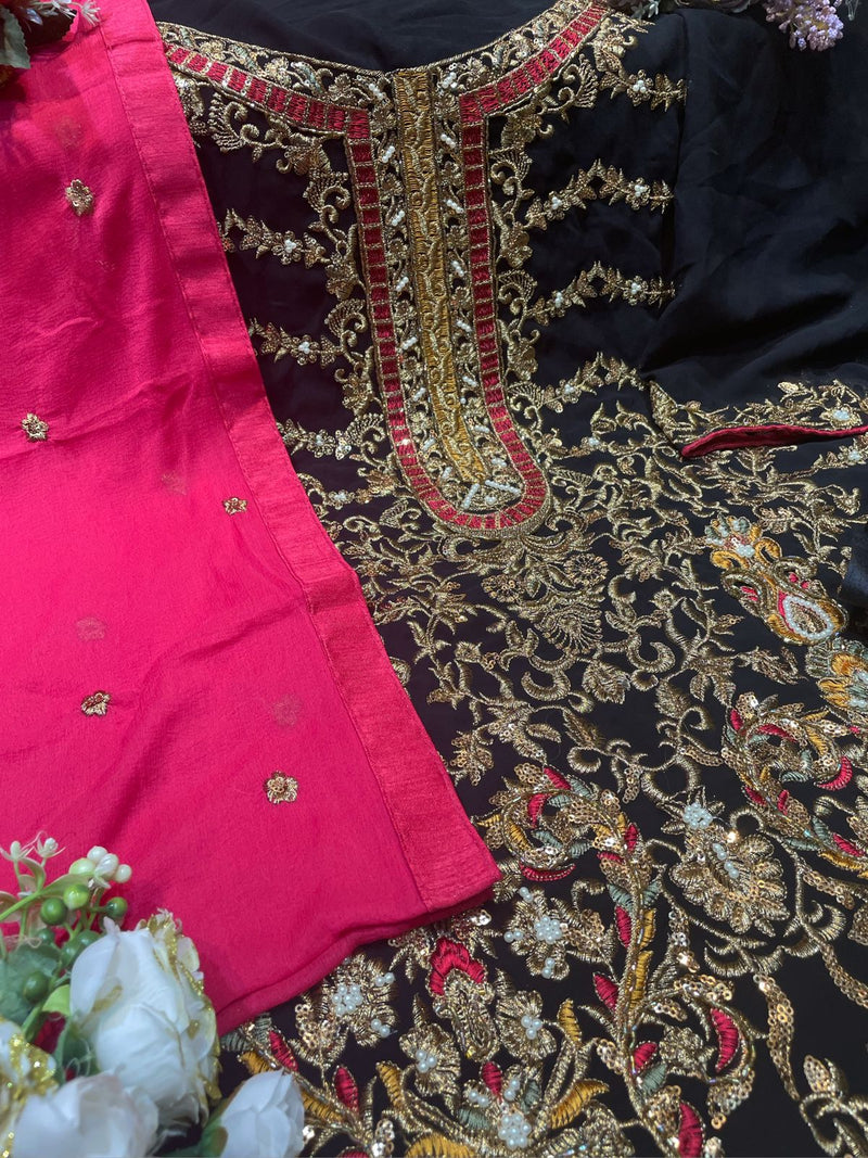 Shanaya Fashion S 101 Fox Georgette Designer Pakistani Style Party Wear Salwar Suits With Heavy Embroidery