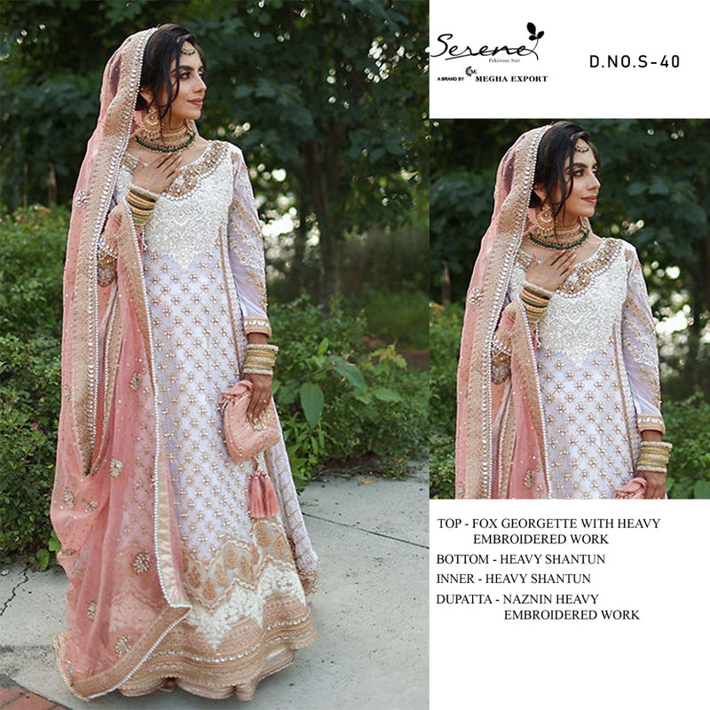 Serene S 40 Fox Georgette Fancy Designer Pakistani Style Wedding Wear Salwar Suits