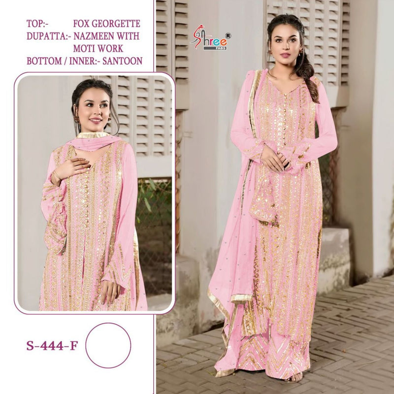 Shree Fab S 444 Fox Georgette Pakistani Style Festive Wear Salwar Suits