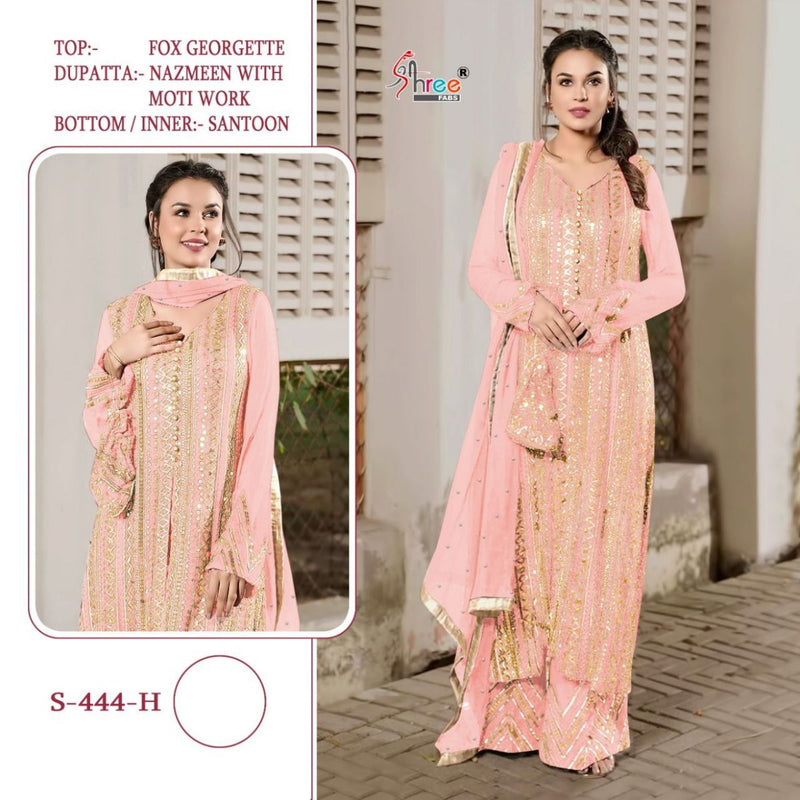 Shree Fab S 444 Fox Georgette Pakistani Style Festive Wear Salwar Suits