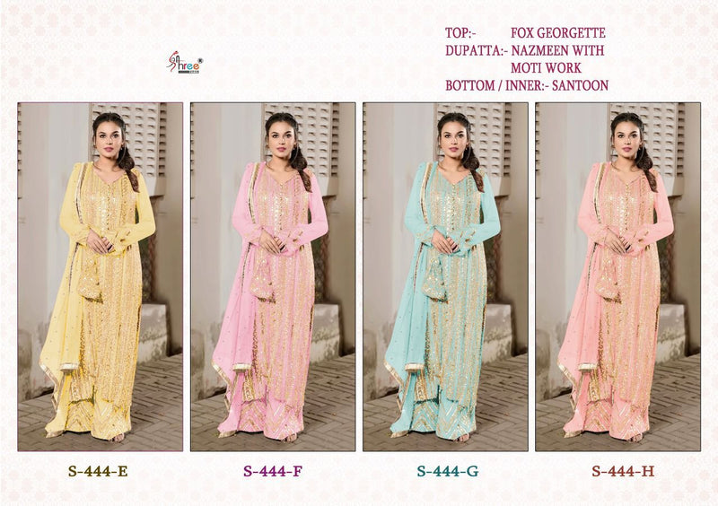 Shree Fab S 444 Fox Georgette Pakistani Style Festive Wear Salwar Suits