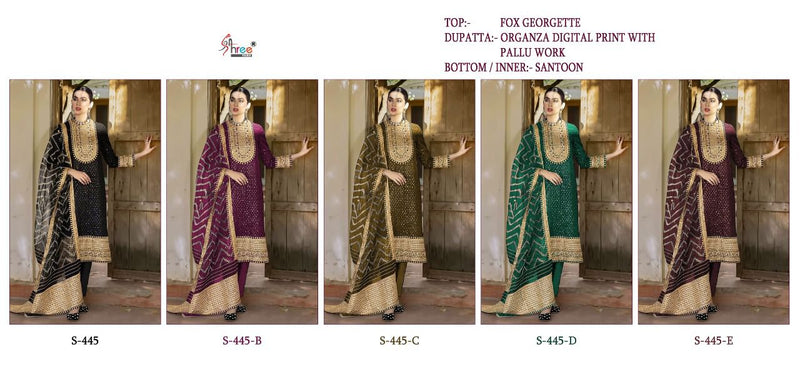 Shree Fabs S 445 Fox Georgette With Heavy Embroidery Work Stylish Designer Party Wear Salwar Suit