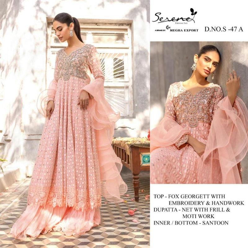 Serene S 47 Fox Georgette Designer Semi Stitched Wedding Wear Salwar Suits